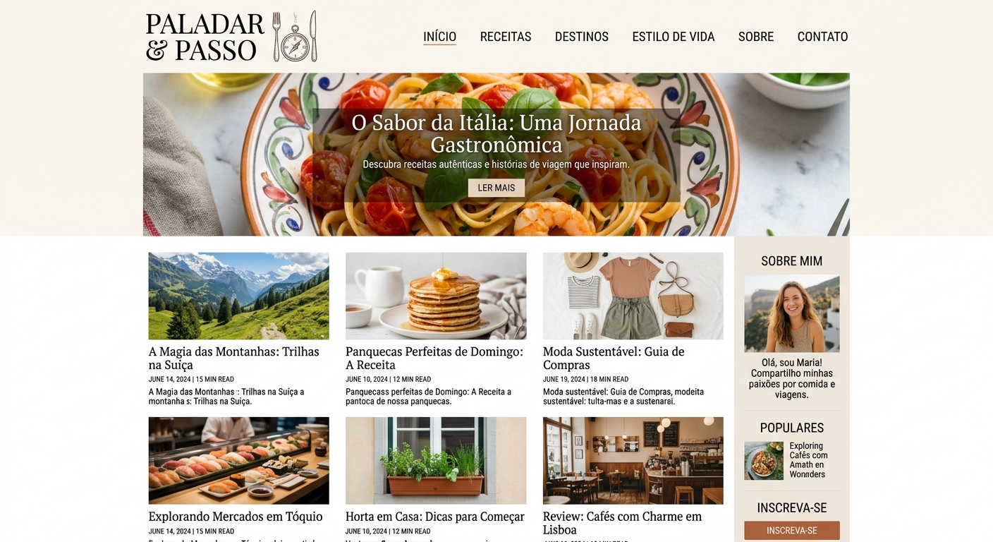 Exemplo visual de site e landing page